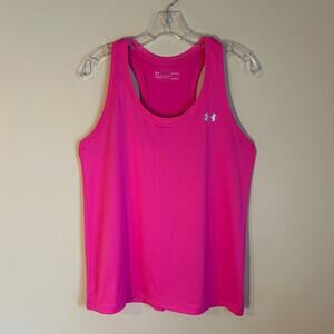 Under Armour Pink Heatgear Scoop Neck Racer Back Running Workout Tank Size Large